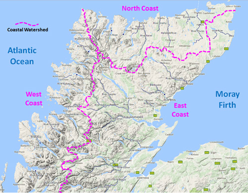 salmonquest map of northern highlands watersheds